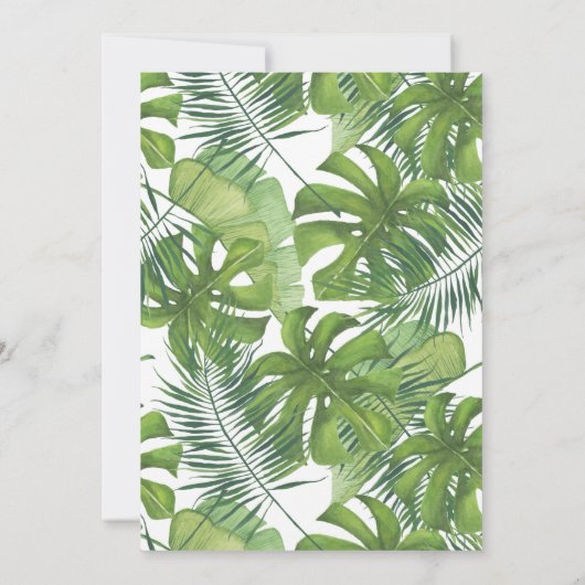 日付変更トロピカルリーフウォーターカラー セーブザデート (裏面)