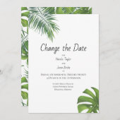 日付変更トロピカルリーフウォーターカラー セーブザデート (正面/裏面)