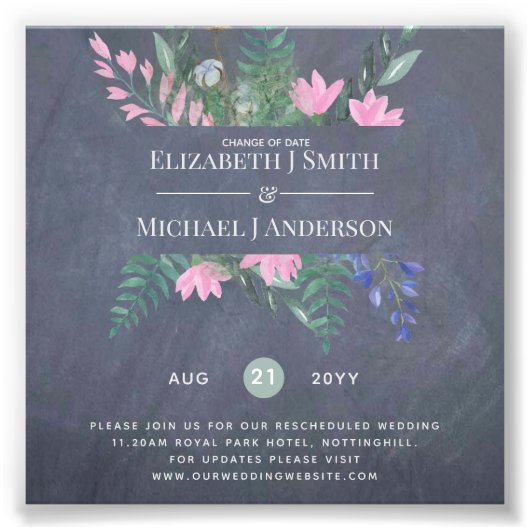 日付変更プラン延期ワイルドフラワーシック フォトプリント (正面)