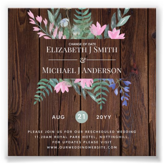 日付変更プラン延期ワイルドフラワーシック フォトプリント (正面)