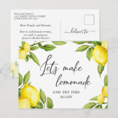 日付変更 イベント中止 レモン 緑の葉 ポストカード (正面/裏面)