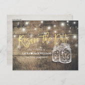 日付変更 ウェディング延期 メイソンジャー 案内ポストカード (正面/裏面)