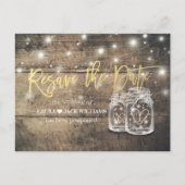 日付変更 ウェディング延期 メイソンジャー 案内ポストカード (正面)