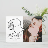 日付変更 ウェディング フォト 延期 イベント 招待状 (スタンド正面)