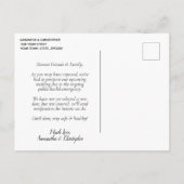 日付変更 エレガントな赤いバラの結婚式延期のお知らせ 案内ポストカード (裏面)