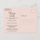 日付変更 カレンダー ローズゴールド グリッター フォト ポストカード (裏面)