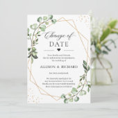 日付変更 グリーン ユーカリ ジオメトリック カード (スタンド正面)