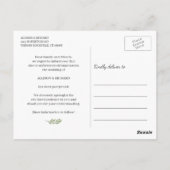 日付変更 シンプル幾何学的なユーカリの葉 ポストカード (裏面)