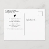 日付変更 スクリプト カリグラフィー ミニマリスト ピンク 案内ポストカード (裏面)