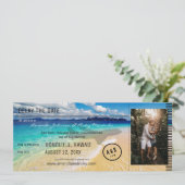日付変更 フォト & ビーチ - 目的地 招待状 (スタンド正面)
