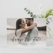 日付変更 フォト ミニマル モダン カリグラフィー 案内状 (スタンド正面)