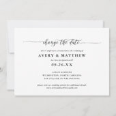 日付変更 フォト ミニマル モダン カリグラフィー 案内状 (裏面)