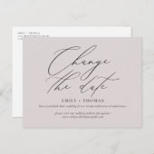 日付変更 ミニマル モダン カリグラフィー ポストカード (正面/裏面)