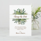 日付変更 ラスティックリーフ 延期された結婚式 招待状 (スタンド正面)