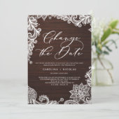 日付変更 レース ラスティック ウッド 延期 招待状 (スタンド正面)