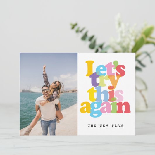 日付変更・延期・中止のイベント写真カード 招待状 (スタンド正面)