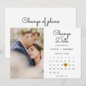 日付変更 新しい計画 カレンダー 写真 セーブザデート (正面/裏面)