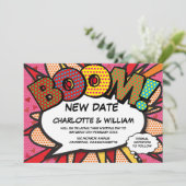 日付変更 現代ピンク楽しいコミックブック セーブザデート (スタンド正面)