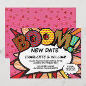 日付変更 現代ピンク楽しい漫画本 セーブザデート (正面/裏面)