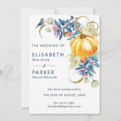 日付変更 秋の結婚式 案内状 (正面)