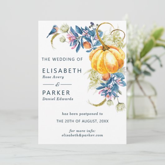 日付変更 秋の結婚式 案内状 (スタンド正面)