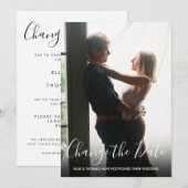 日付変更 結婚延期 ウェディング スクリプト フォト 招待状 (正面/裏面)