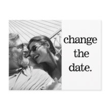 日付変更 黒白写真 シンプルウェディング