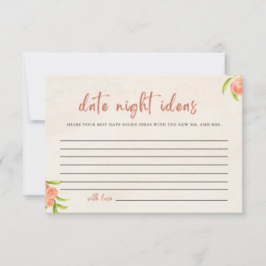 日付夜アイディアブライダルシャワーカード サンキューカード (正面)