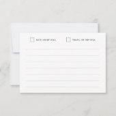 日付夜間の旅行先ブライダルシャワーアドバイス (裏面)