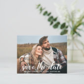 日付婚約の写真スクリプモダントの保存 ポストカード (スタンド正面)