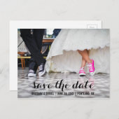 日付婚約はがきモダンSの保存 案内ポストカード (正面/裏面)