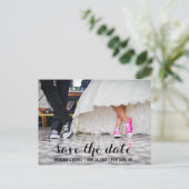 日付婚約はがきモダンSの保存 案内ポストカード (スタンド正面)