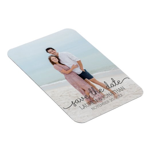 日付婚約結婚の発表の保存 マグネット (右側)