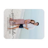 日付婚約結婚の発表の保存 マグネット (横)