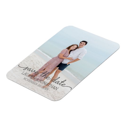 日付婚約結婚の発表の保存 マグネット (左側)