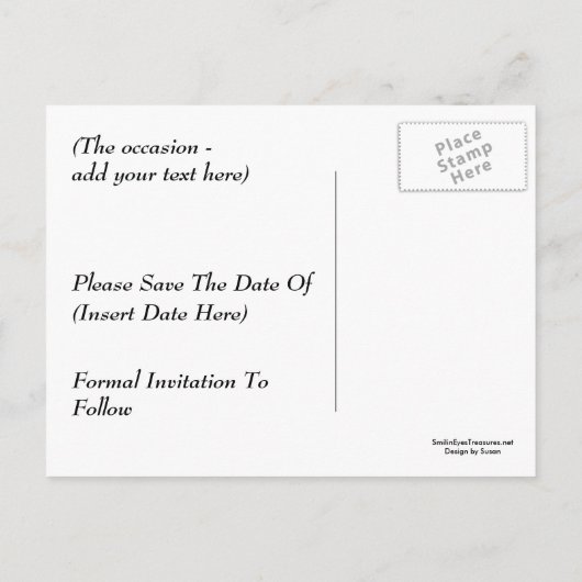 日付小妖精や小人をおもしろいリース休日に保存 案内ポストカード (裏面)