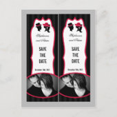 日付帳マークが帽子を支持フォーマルするエレガント 案内ポストカード (正面)