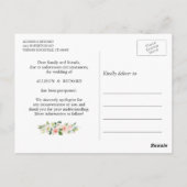 日付幾何学的エレガント赤面ピンクフローラの変更 ポストカード (裏面)