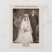 日付招待状結婚のカップル葉書の保存 インビテーションポストカード (正面)