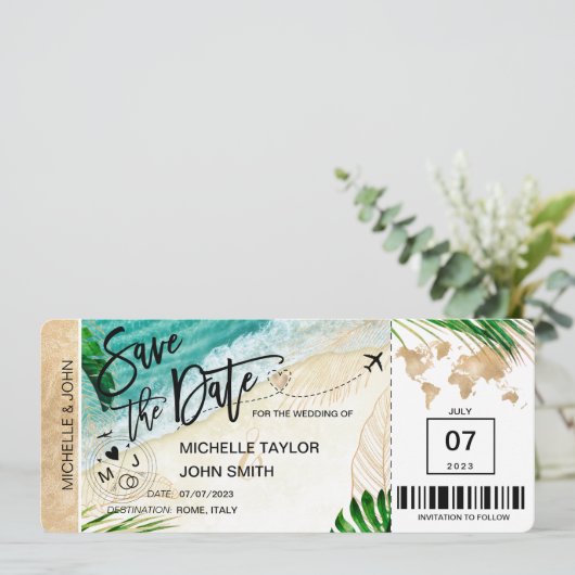 日付搭乗券のワールドマップ島を保存 招待状 (スタンド正面)