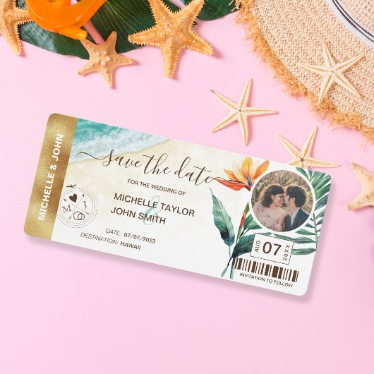 日付搭乗券ワールドマップビーチ写真を保存 招待状