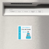 日付救磁結婚石のブルーケーキ マグネット (インサイチュ (食洗機))