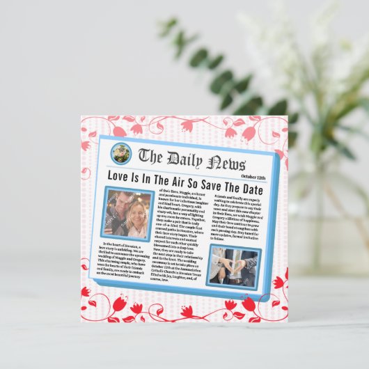 日付新聞の見出しテンプレートの保存 セーブザデート (スタンド正面)