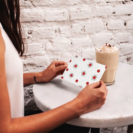 日付水玉模様はがきテンプレートの保存 案内ポストカード