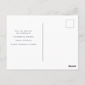 日付水色の熱帯花ハイビスカスを保存 ポストカード (裏面)