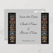 日付照明付きグレーのポストカーカスタムドの保存 案内ポストカード (正面/裏面)