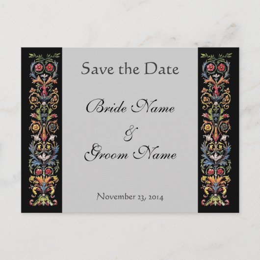 日付照明付きグレーのポストカーカスタムドの保存 案内ポストカード (正面)