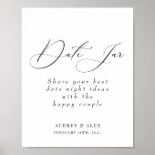 日付瓶 現代 ブラック 婚前パーティーアクティビティ サイン (正面)