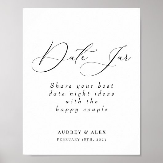 日付瓶 現代 ブラック 結婚前お茶会アクティビティ サイン (正面)