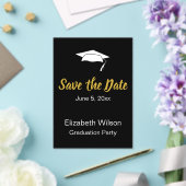 日付白黒金ゴールド卒業パーティーの保存 アクリル招待状 (インサイチュ (ウェディング))